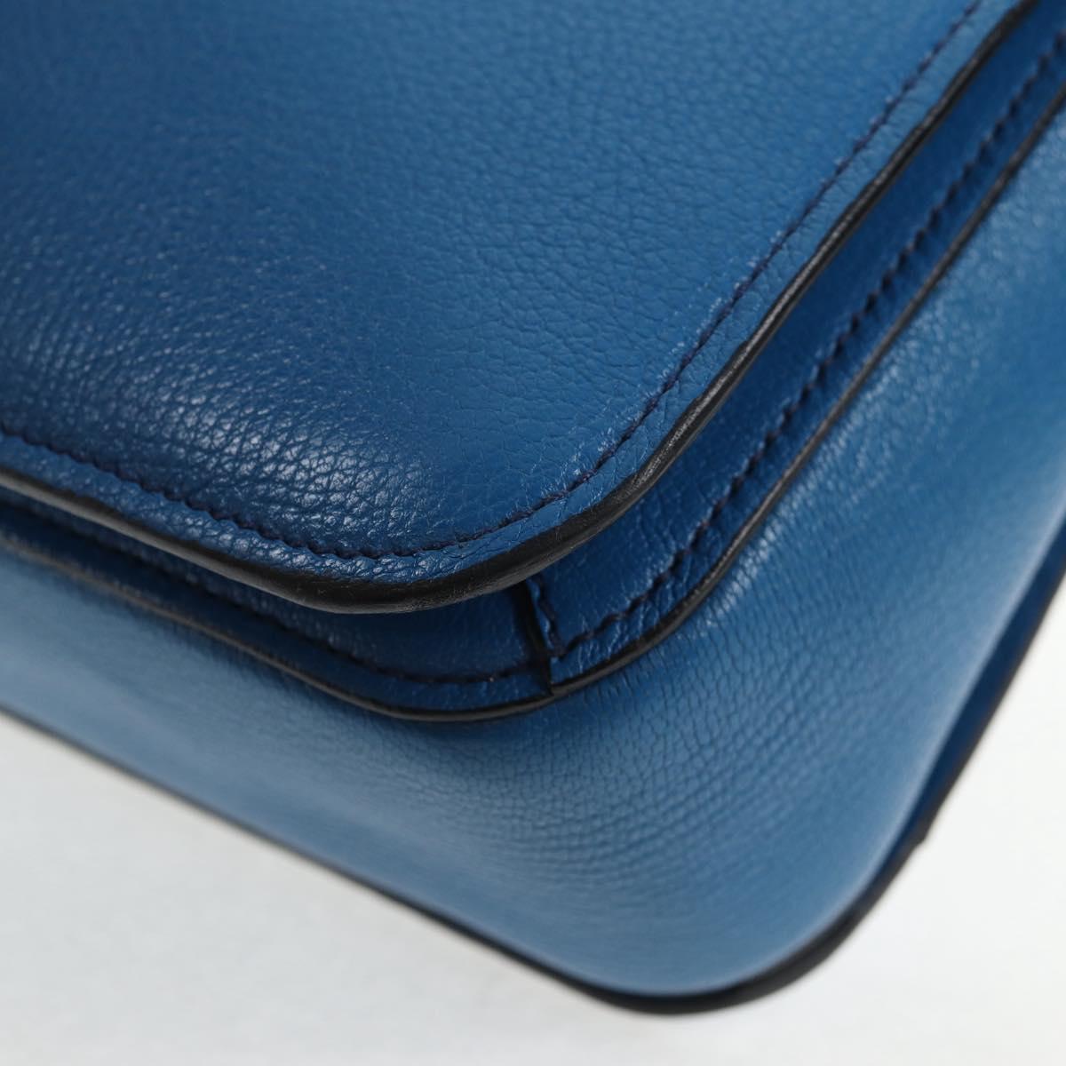 Miu Miu Hand Bag Leather 2way Blue Gold Auth 135331V