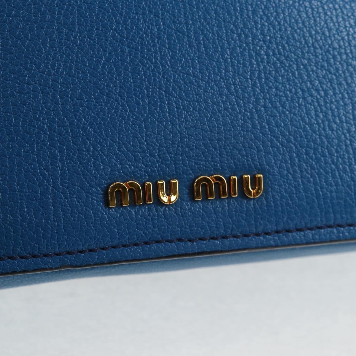 Miu Miu Hand Bag Leather 2way Blue Gold Auth 135331V