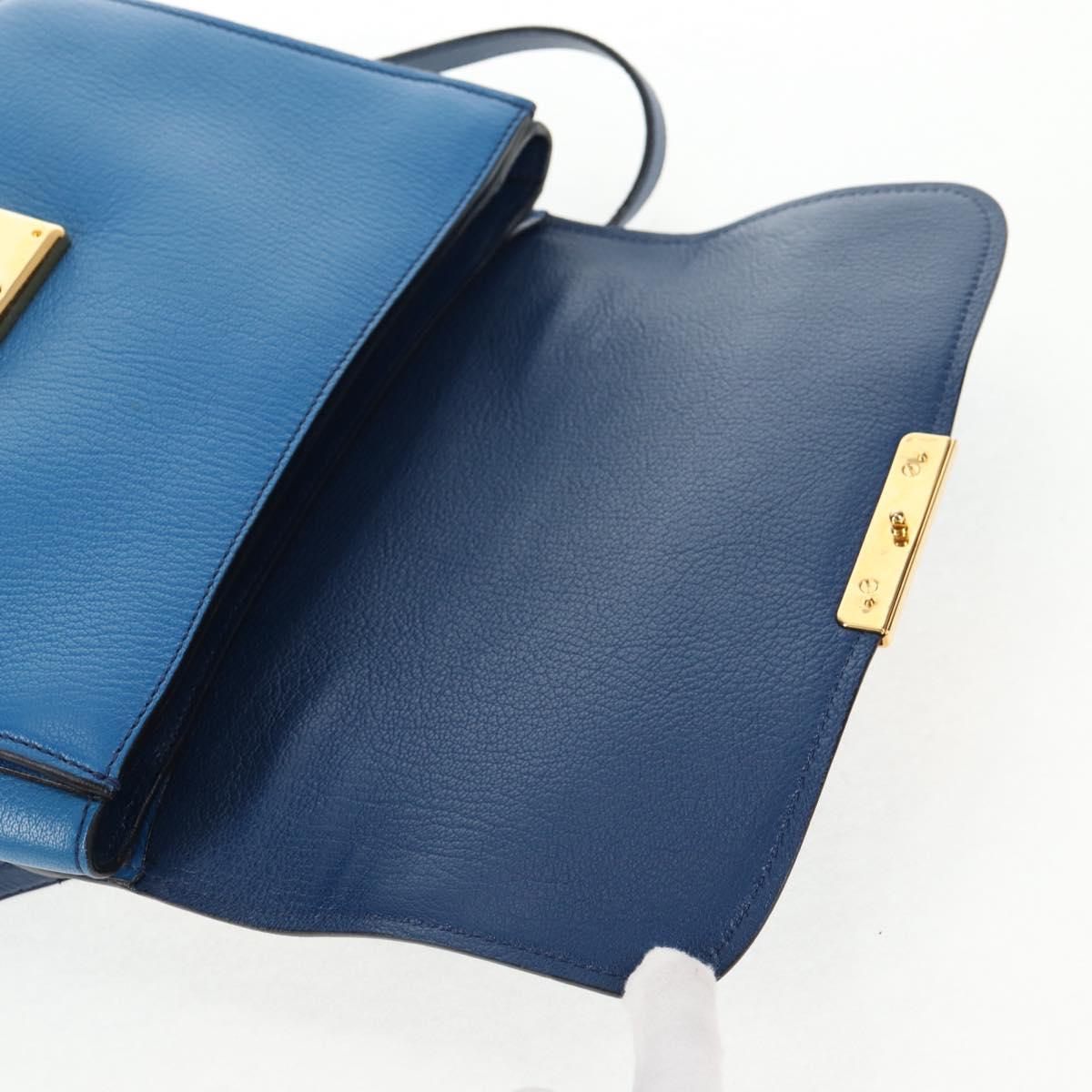 Miu Miu Hand Bag Leather 2way Blue Gold Auth 135331V