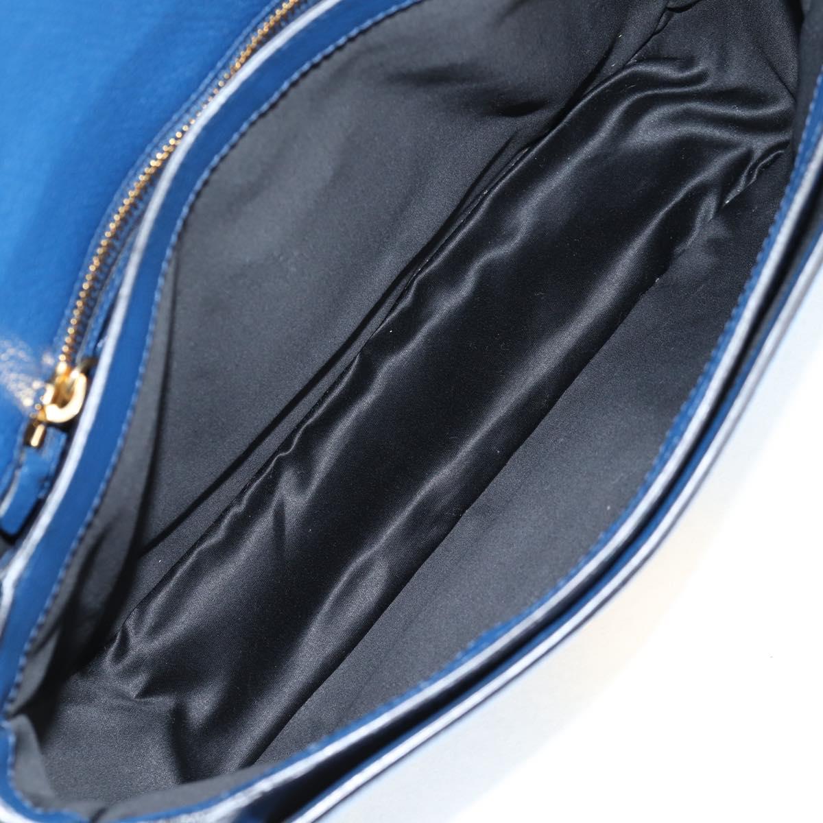 Miu Miu Hand Bag Leather 2way Blue Gold Auth 135331V