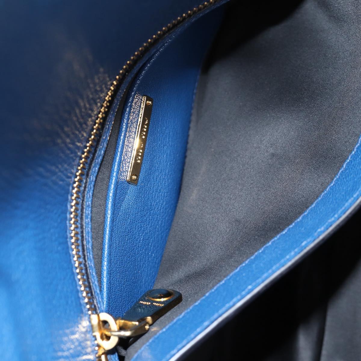 Miu Miu Hand Bag Leather 2way Blue Gold Auth 135331V