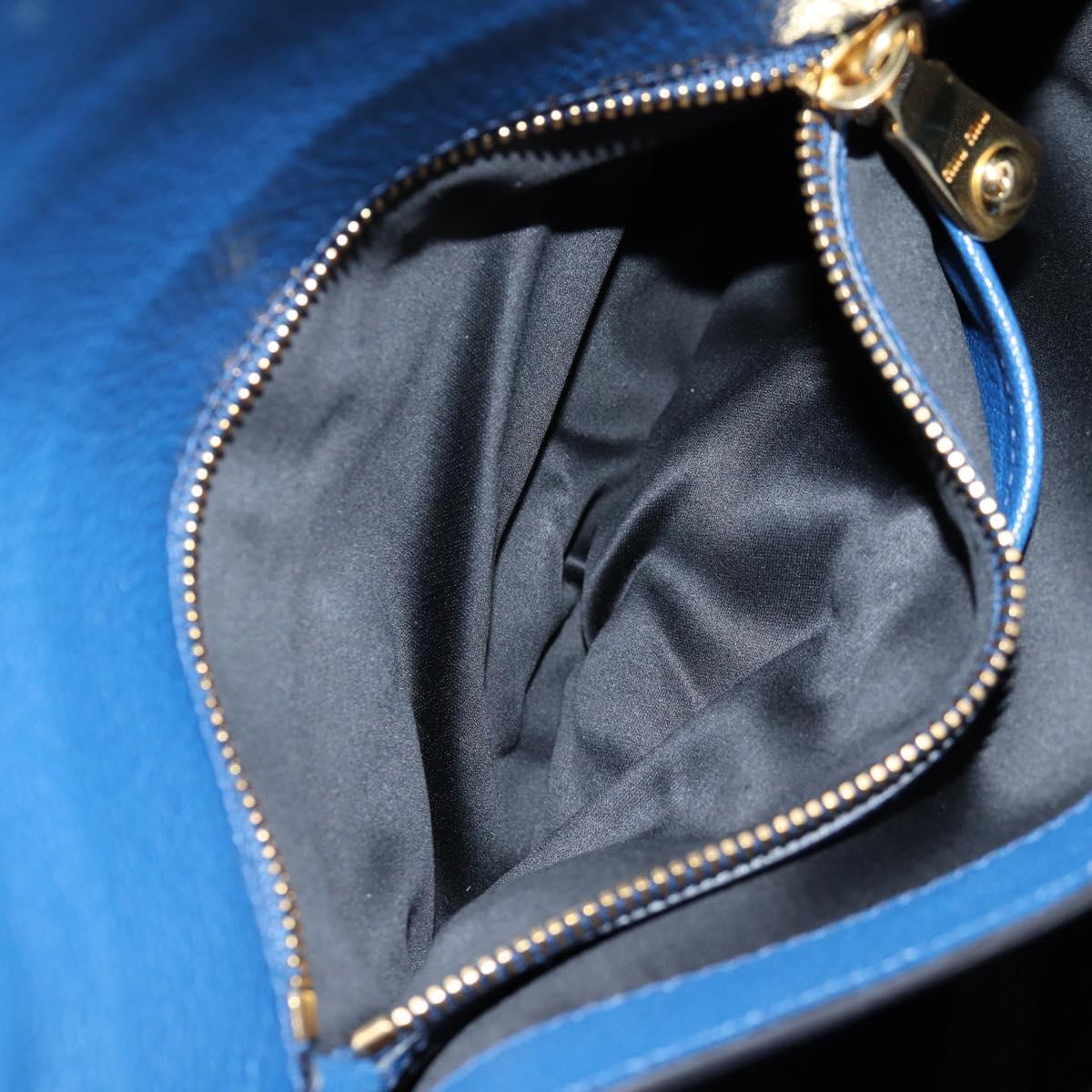 Miu Miu Hand Bag Leather 2way Blue Gold Auth 135331V
