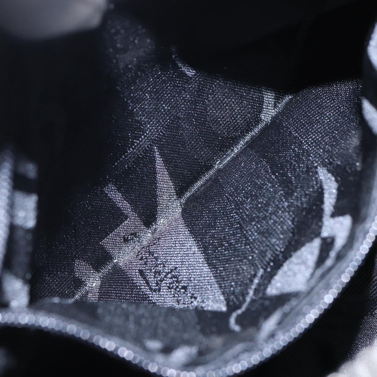 Salvatore Ferragamo Gancini Hand Bag Leather Black Silver Auth 135346