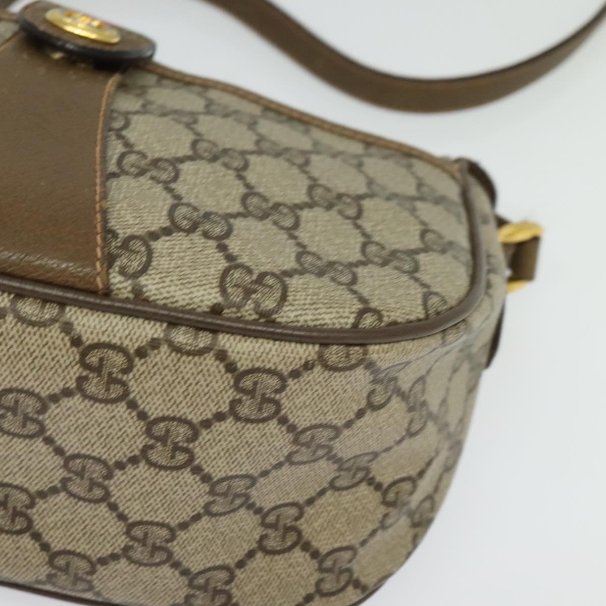 GUCCI GG Supreme Web Sherry Line Shoulder Bag PVC Beige 89 02 032 Auth 135357