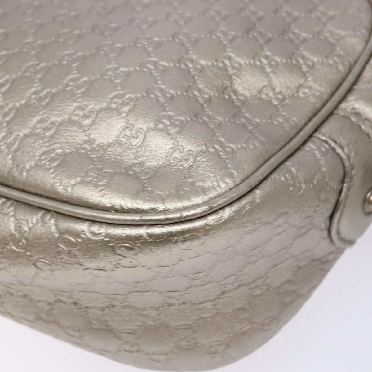 GUCCI Micro GG Canvas Guccissima Shoulder Bag Leather Silver 309538 Auth 135358