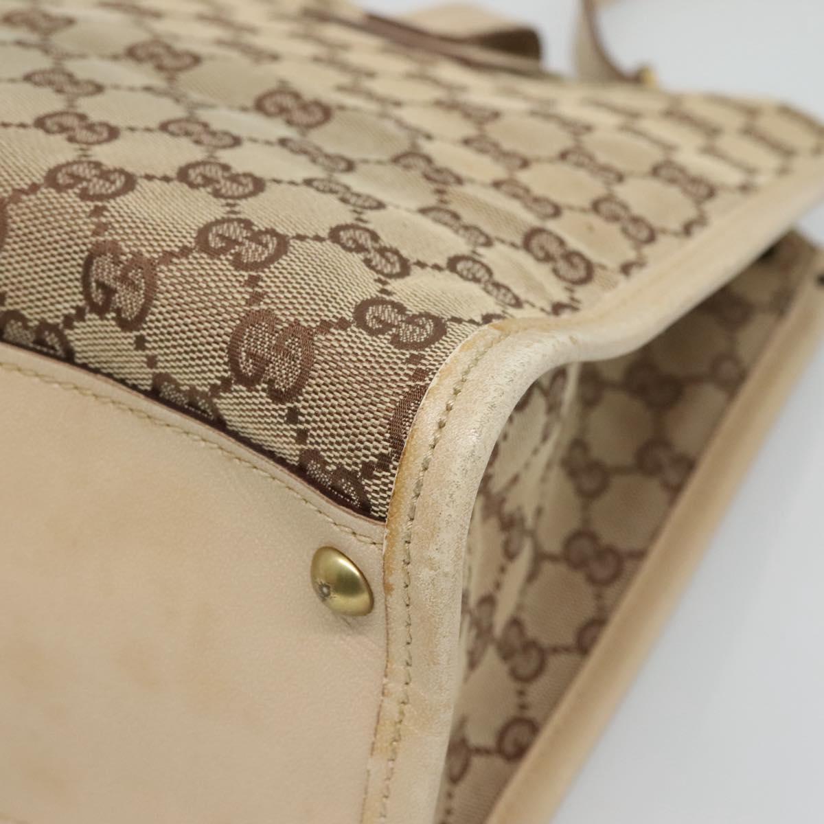 GUCCI GG Canvas Shoulder Bag Beige Gold 110292 Auth 135360
