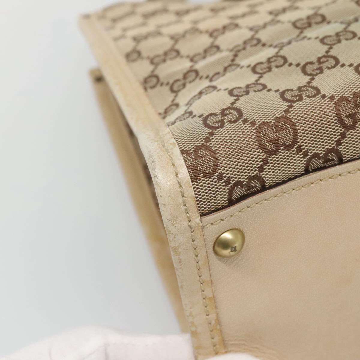 GUCCI GG Canvas Shoulder Bag Beige Gold 110292 Auth 135360