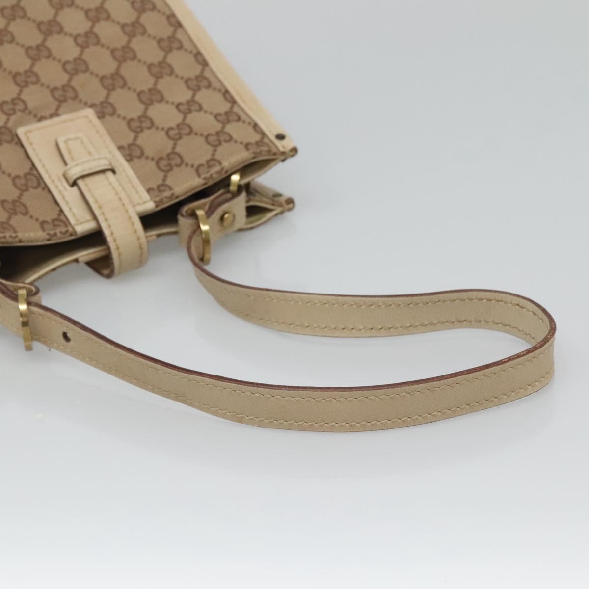 GUCCI GG Canvas Shoulder Bag Beige Gold 110292 Auth 135360