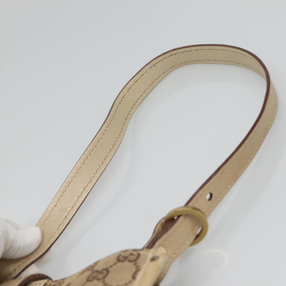 GUCCI GG Canvas Shoulder Bag Beige Gold 110292 Auth 135360