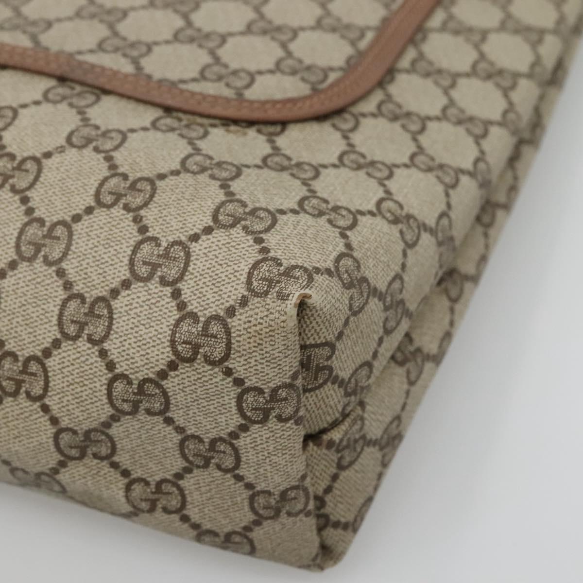 GUCCI GG Supreme Web Sherry Line Tote Bag PVC Beige Red 39 02 003 Auth 135373