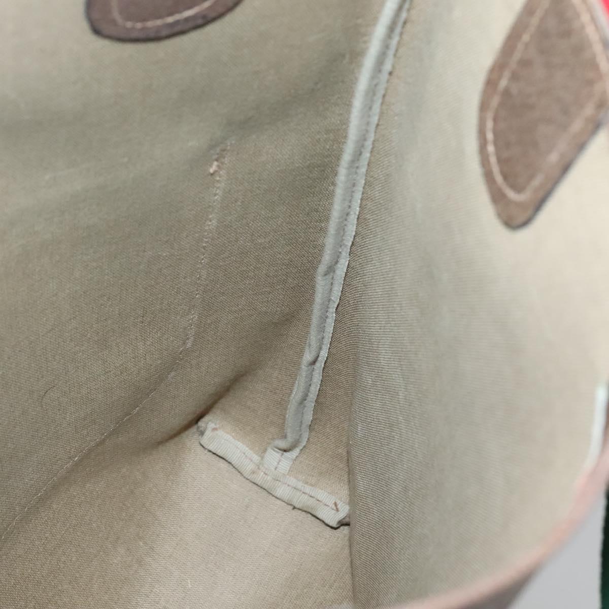 GUCCI GG Supreme Web Sherry Line Tote Bag PVC Beige Red 39 02 003 Auth 135373