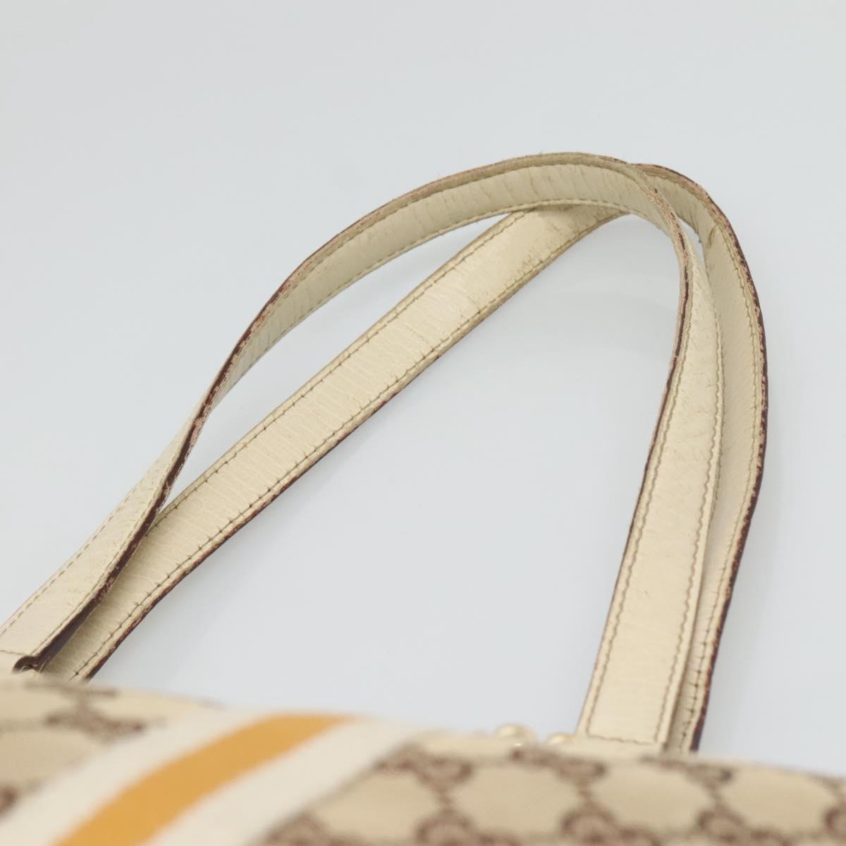 GUCCI GG Canvas Sherry Line Tote Bag Beige Gold 139260 Auth 135376