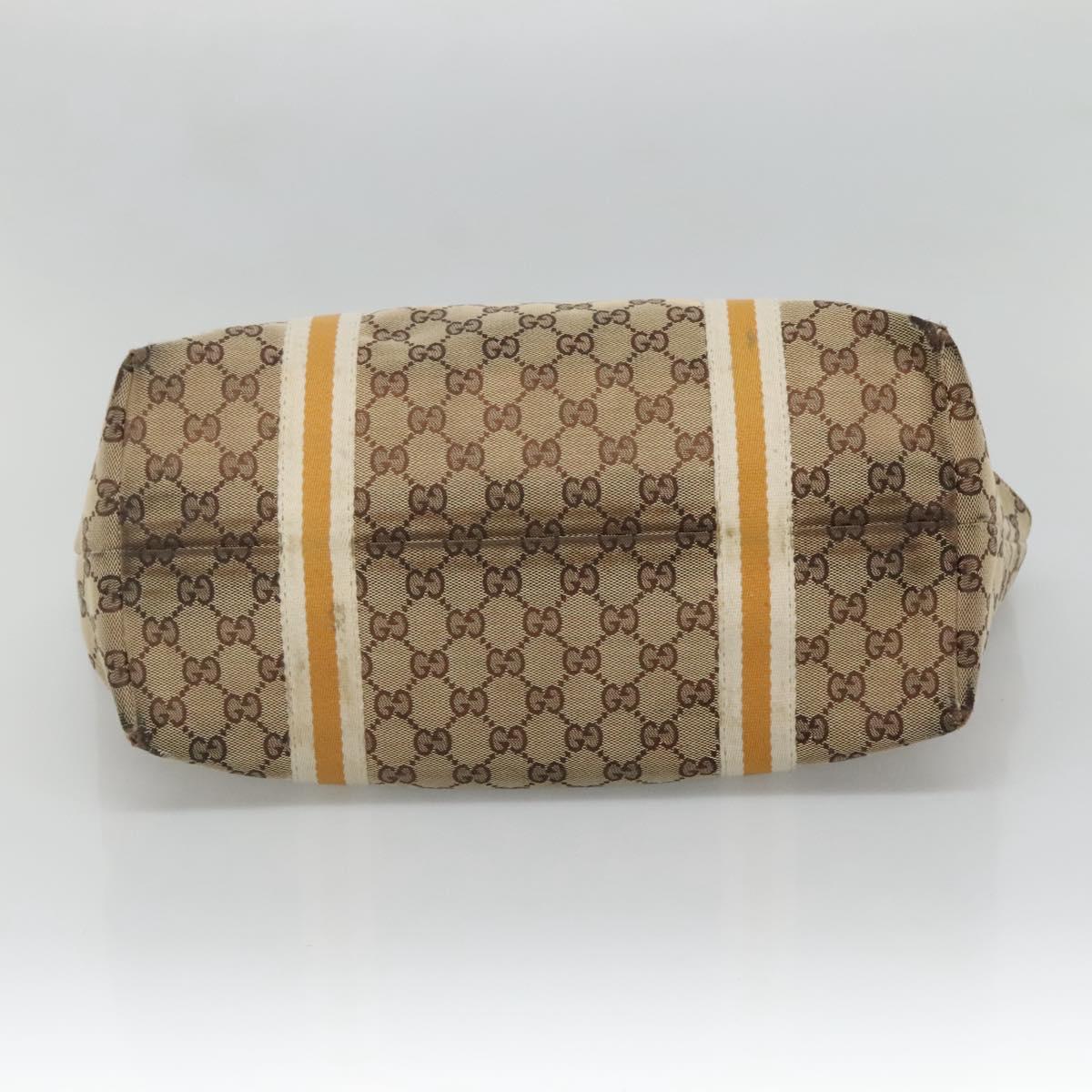 GUCCI GG Canvas Sherry Line Tote Bag Beige Gold 139260 Auth 135376