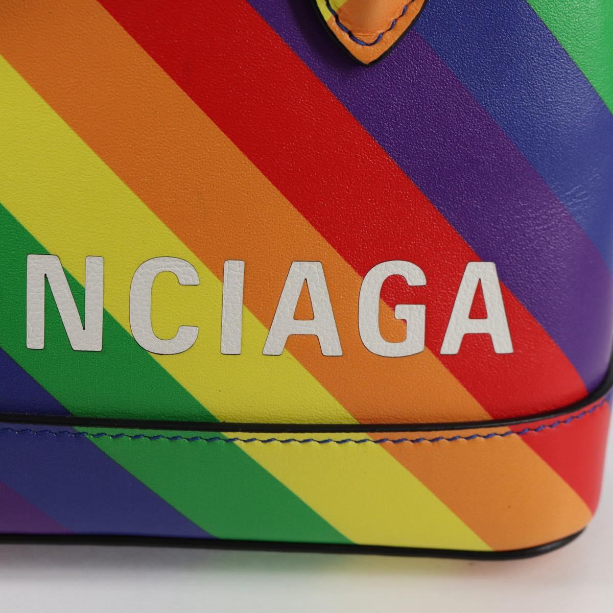BALENCIAGA Ville Hand Bag Leather 2way Multicolor 550646 Auth 135406M