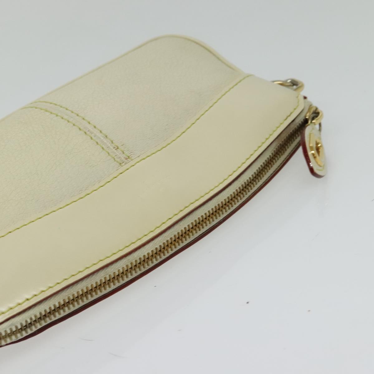LOUIS VUITTON Suhari Lockit Clutch Bag Leather White M95629 LV Auth 135426