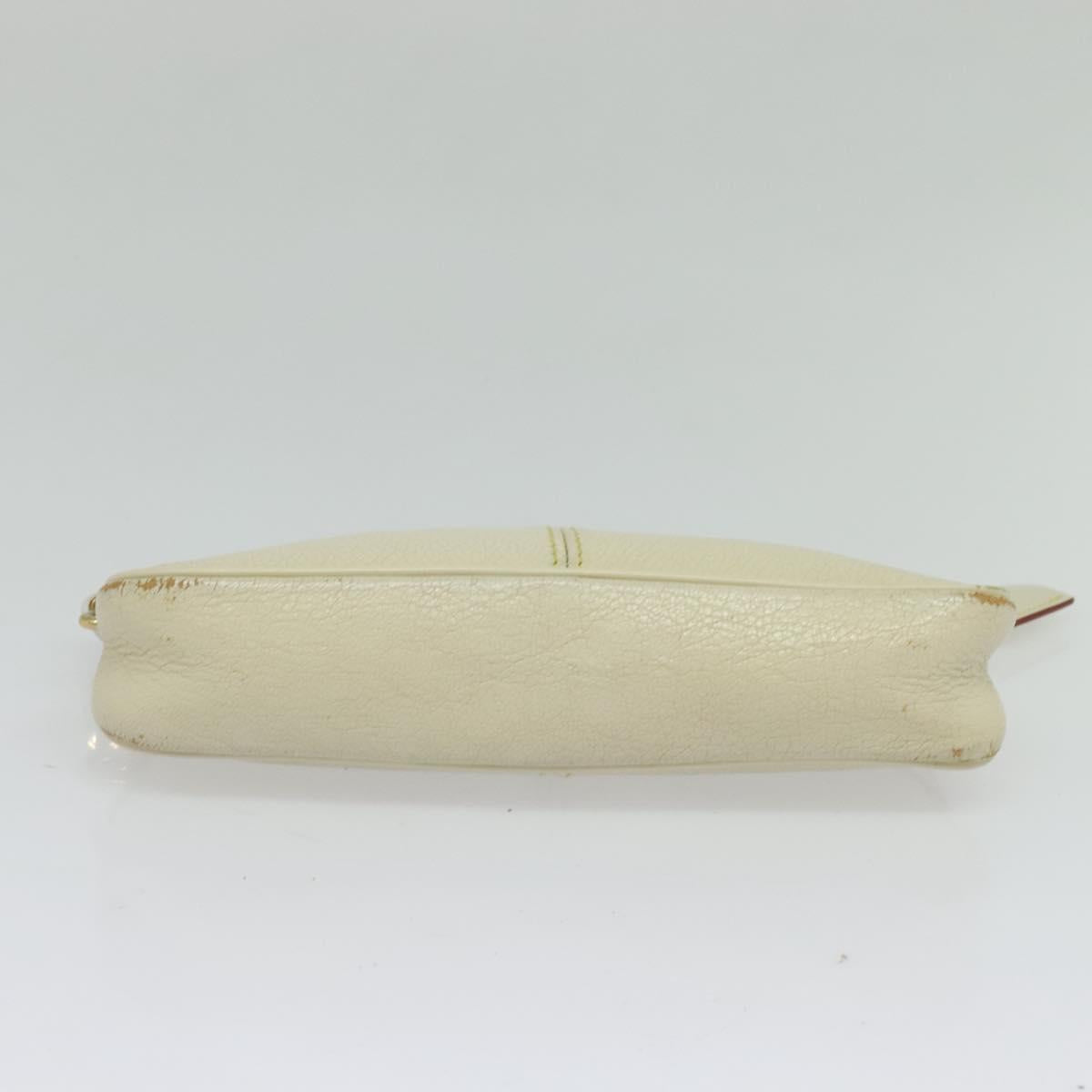 LOUIS VUITTON Suhari Lockit Clutch Bag Leather White M95629 LV Auth 135426