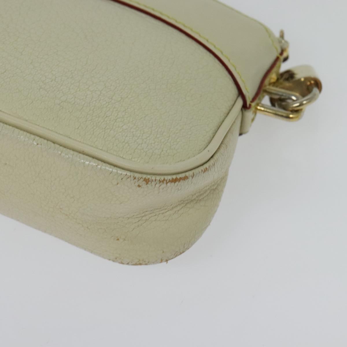 LOUIS VUITTON Suhari Lockit Clutch Bag Leather White M95629 LV Auth 135426