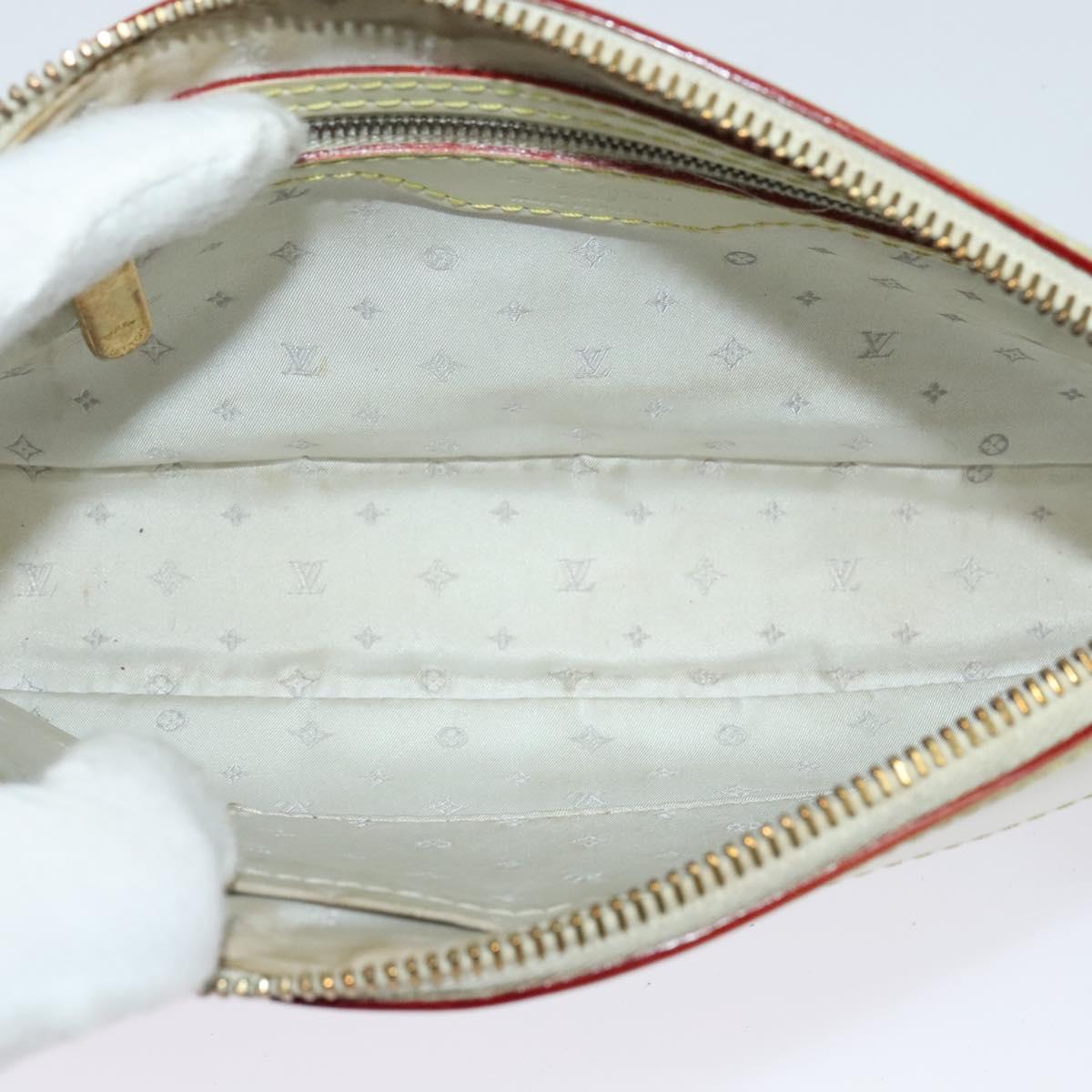 LOUIS VUITTON Suhari Lockit Clutch Bag Leather White M95629 LV Auth 135426