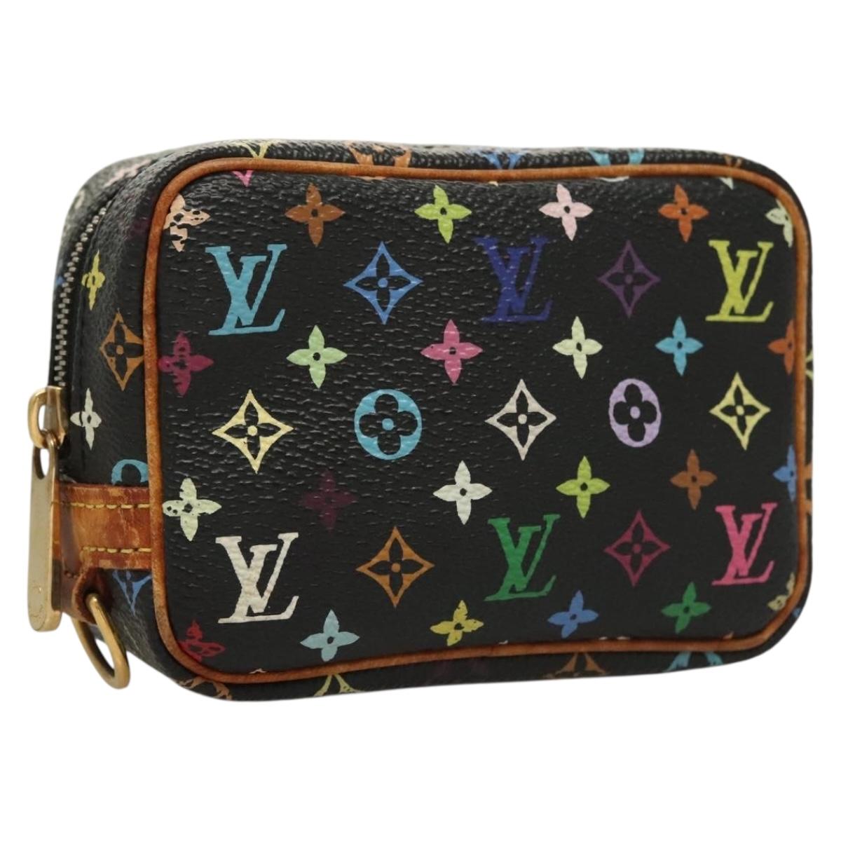 LOUIS VUITTON Multicolor Trousse Wapity Pouch Black M58034 Auth 135439
