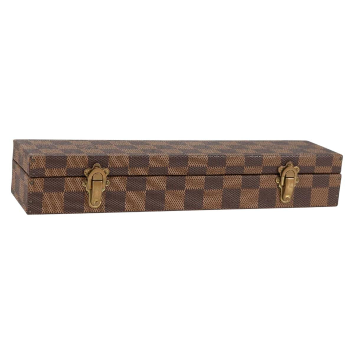 LOUIS VUITTON Damier Ebene Watch case Accessory Case LV Auth 135442V