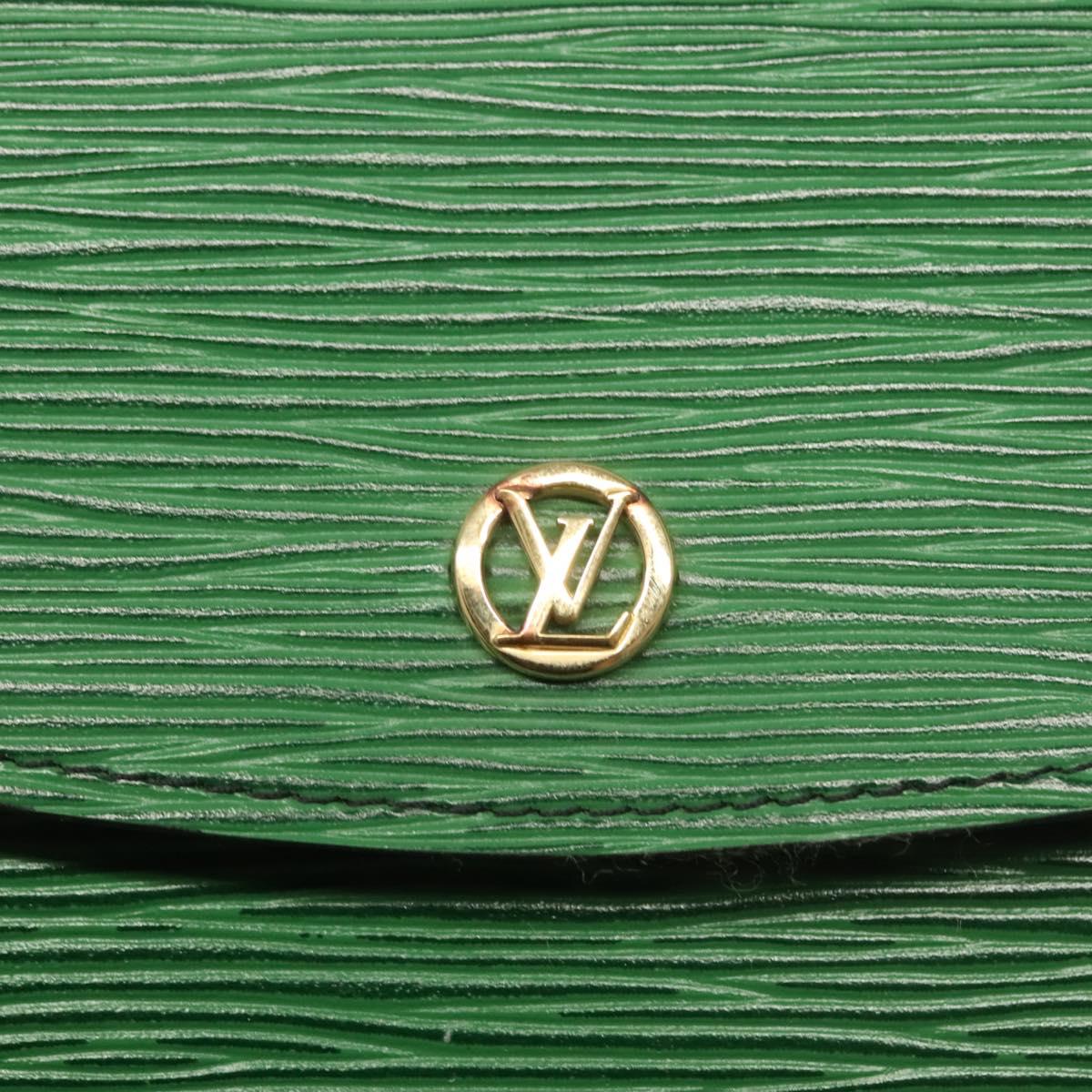 LOUIS VUITTON Epi Montaigne 23 Clutch Bag Green M52664 LV Auth 135445