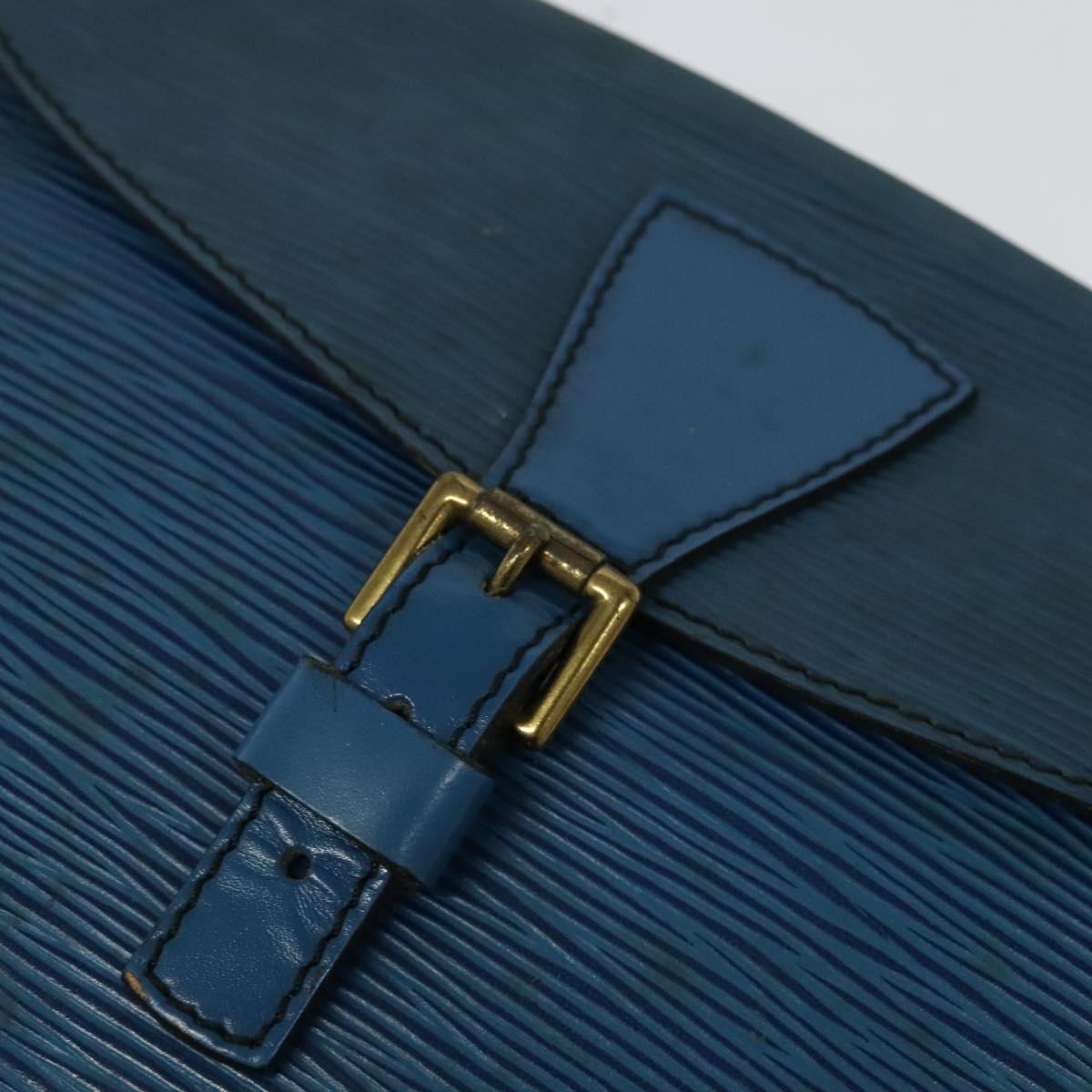 LOUIS VUITTON Epi June Feuille Shoulder Bag Blue M52155 LV Auth 135469