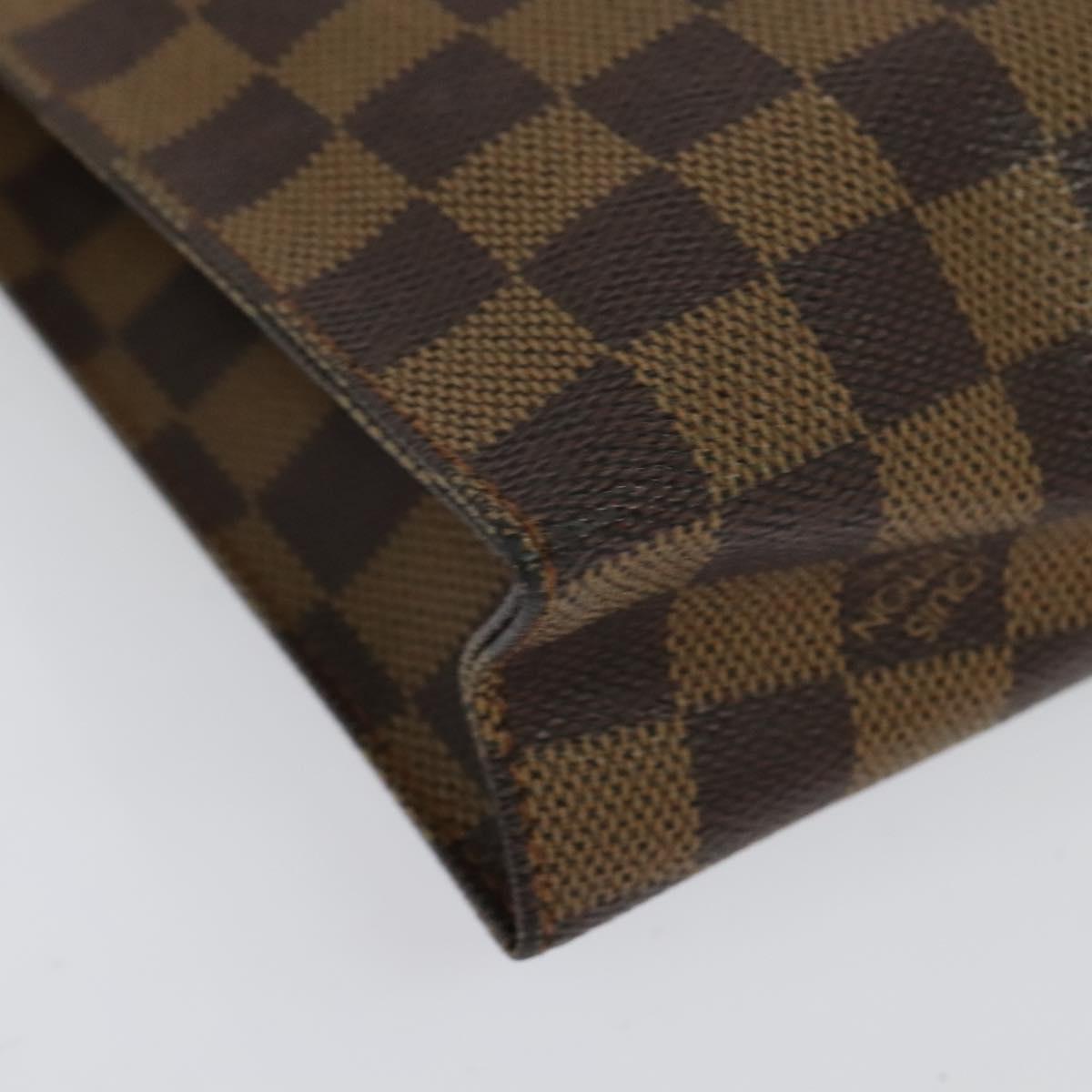 LOUIS VUITTON Damier Ebene Posh Toilette 26 Pouch N47543 LV Auth 135474