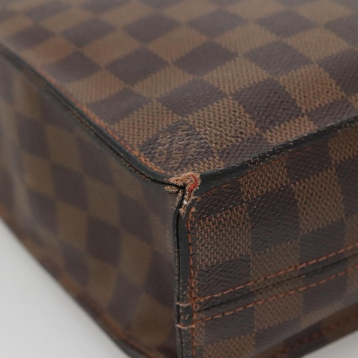 LOUIS VUITTON Damier Ebene Sac Plat Hand Bag N51140 LV Auth 135475
