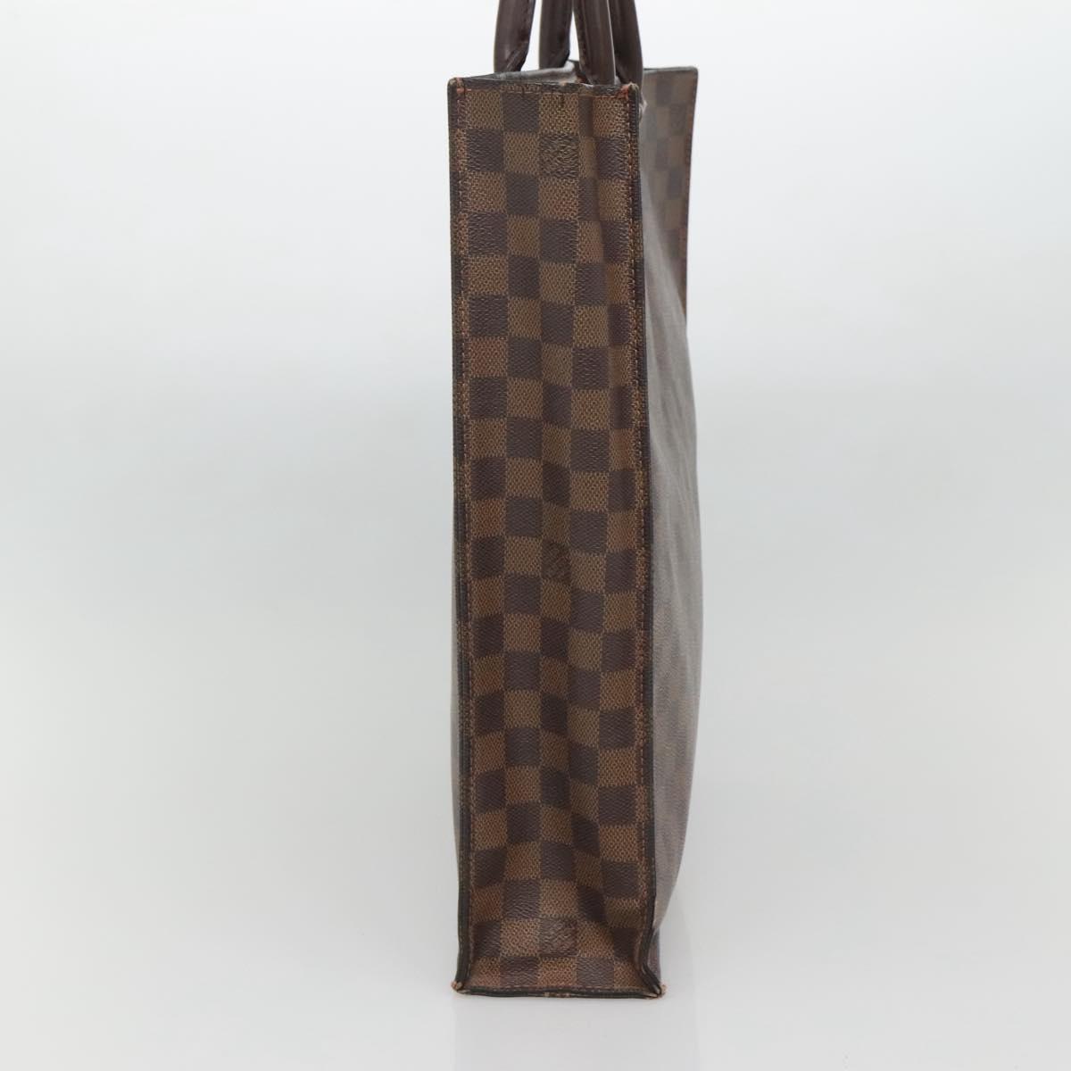 LOUIS VUITTON Damier Ebene Sac Plat Hand Bag N51140 LV Auth 135475