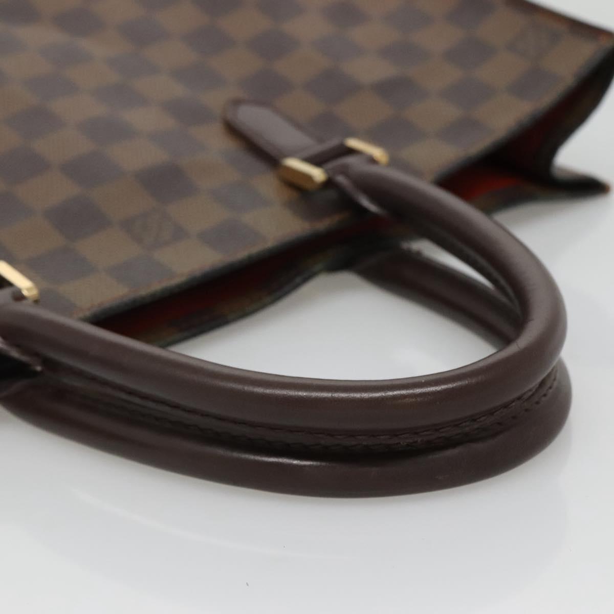 LOUIS VUITTON Damier Ebene Sac Plat Hand Bag N51140 LV Auth 135475