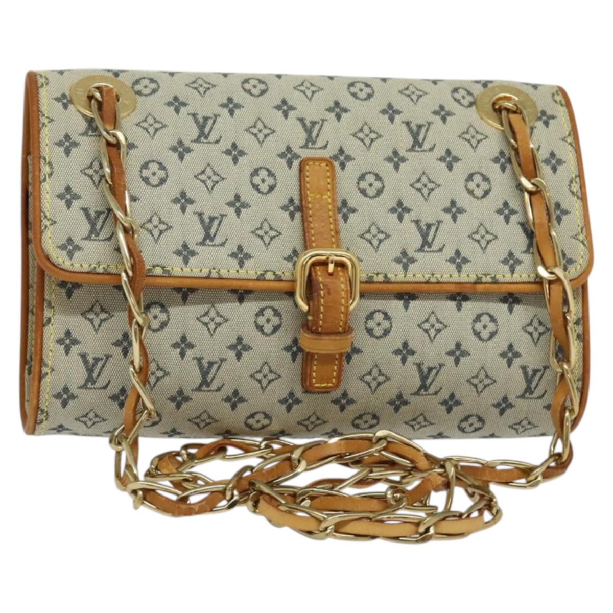 LOUIS VUITTON Monogram Mini Camille Chain Bag Blue M92002 LV Auth 135481