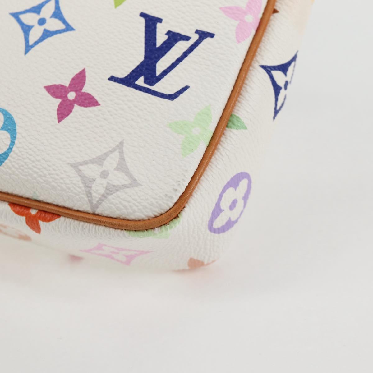 LOUIS VUITTON Monogram Multicolor Pochette Pouch White M92649 LV Auth 135504V