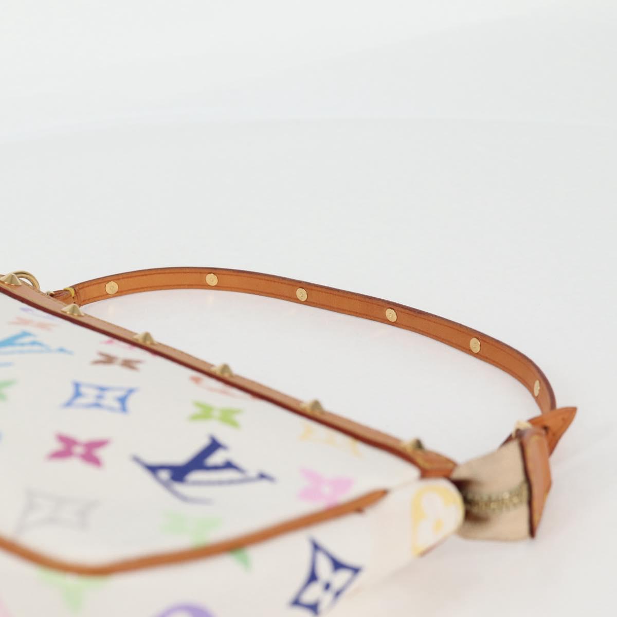 LOUIS VUITTON Monogram Multicolor Pochette Pouch White M92649 LV Auth 135504V