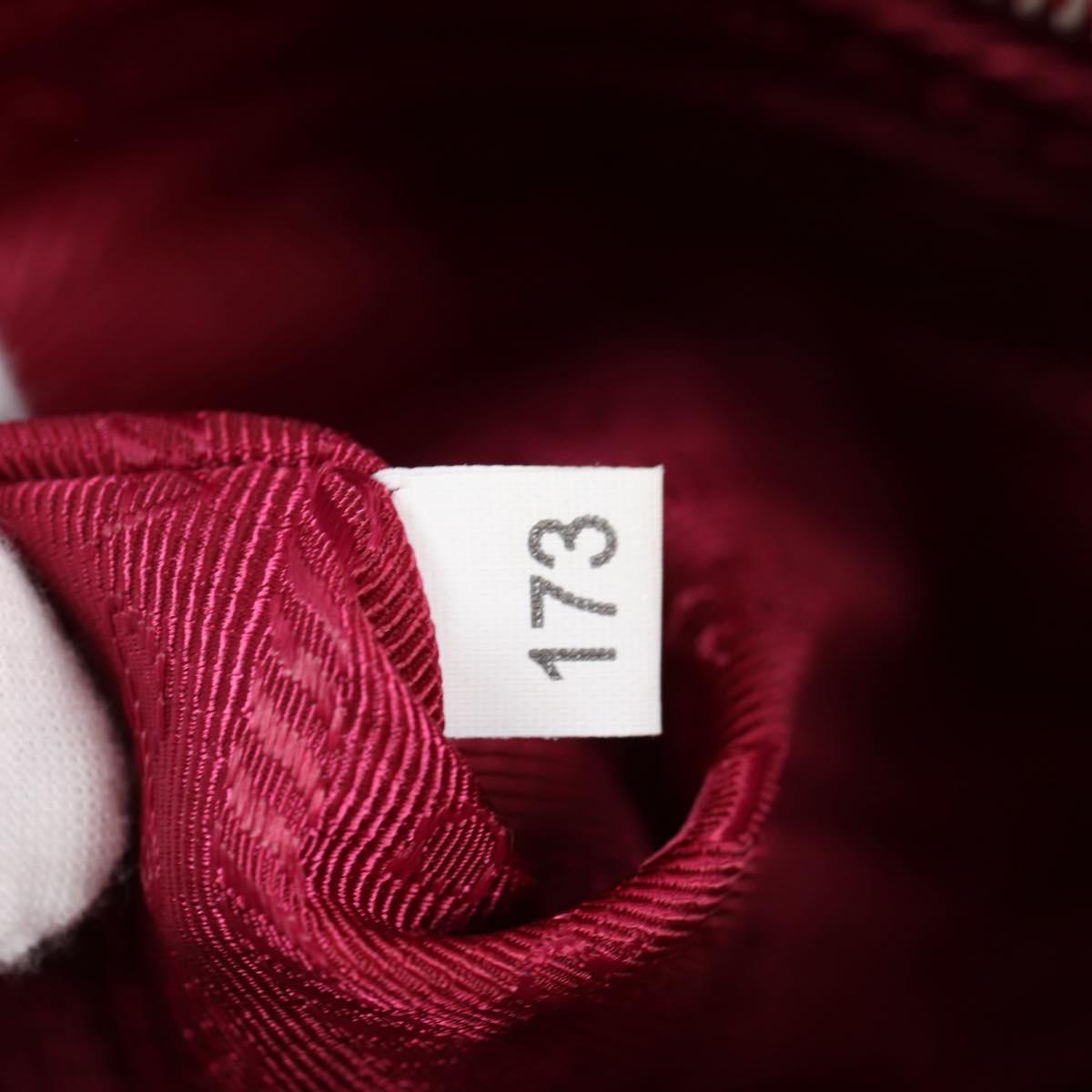 PRADA Chain Hand Bag Nylon 2way Pink Silver Auth 135510V