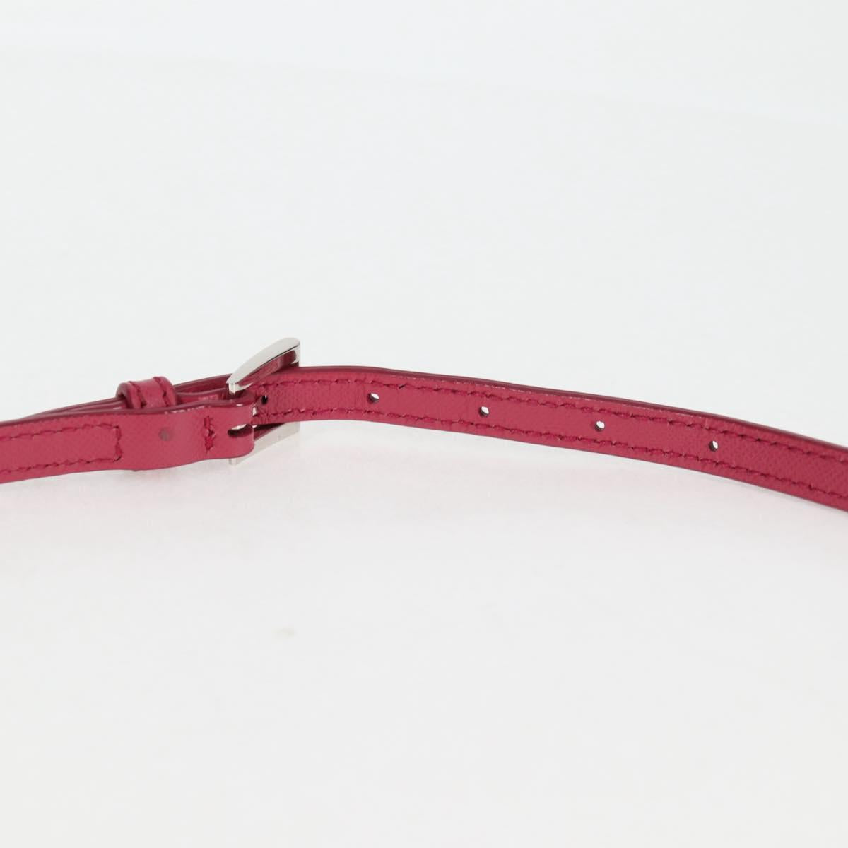 PRADA Chain Hand Bag Nylon 2way Pink Silver Auth 135510V