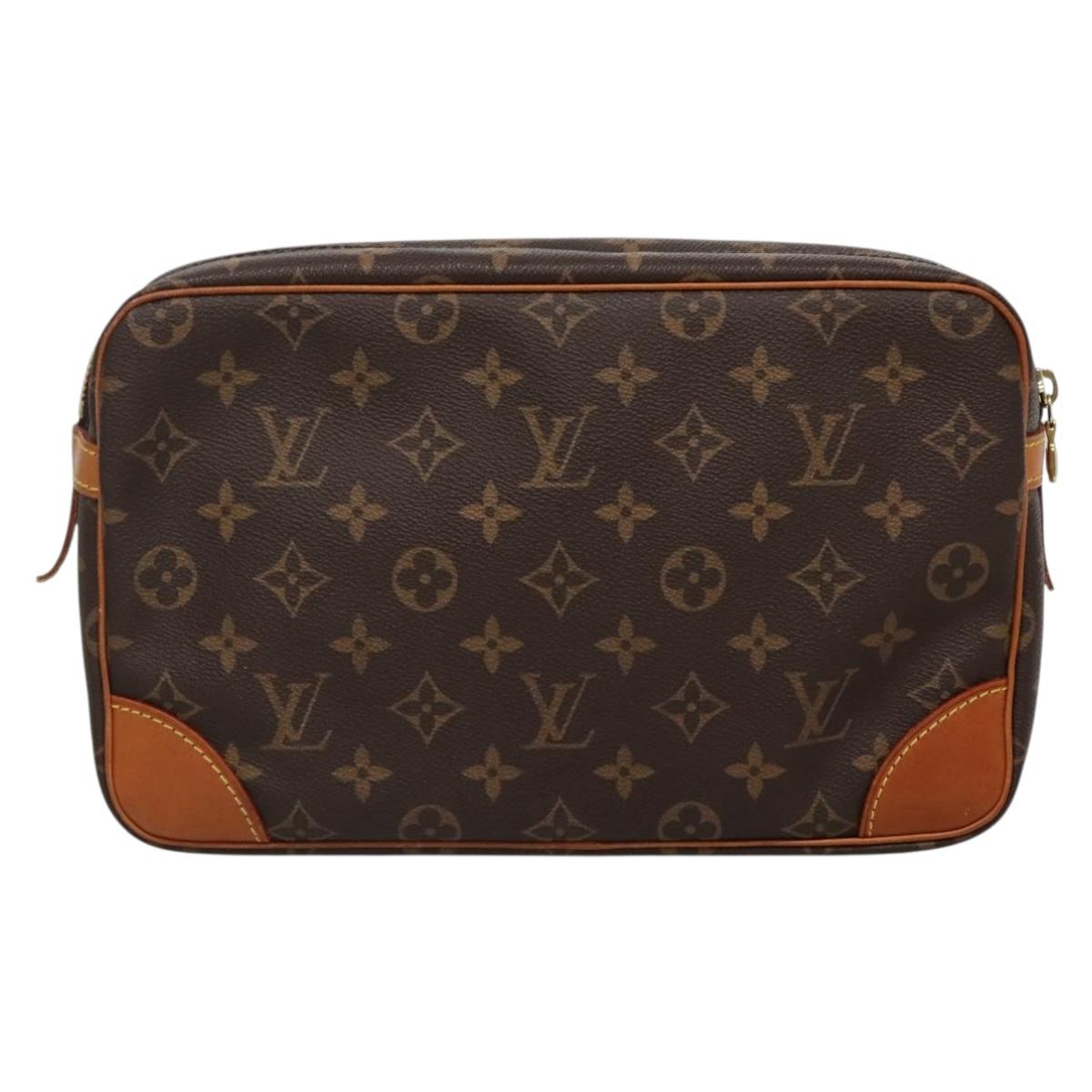 LOUIS VUITTON Monogram Compiegne 28 Clutch Bag M51845 LV Auth 135528