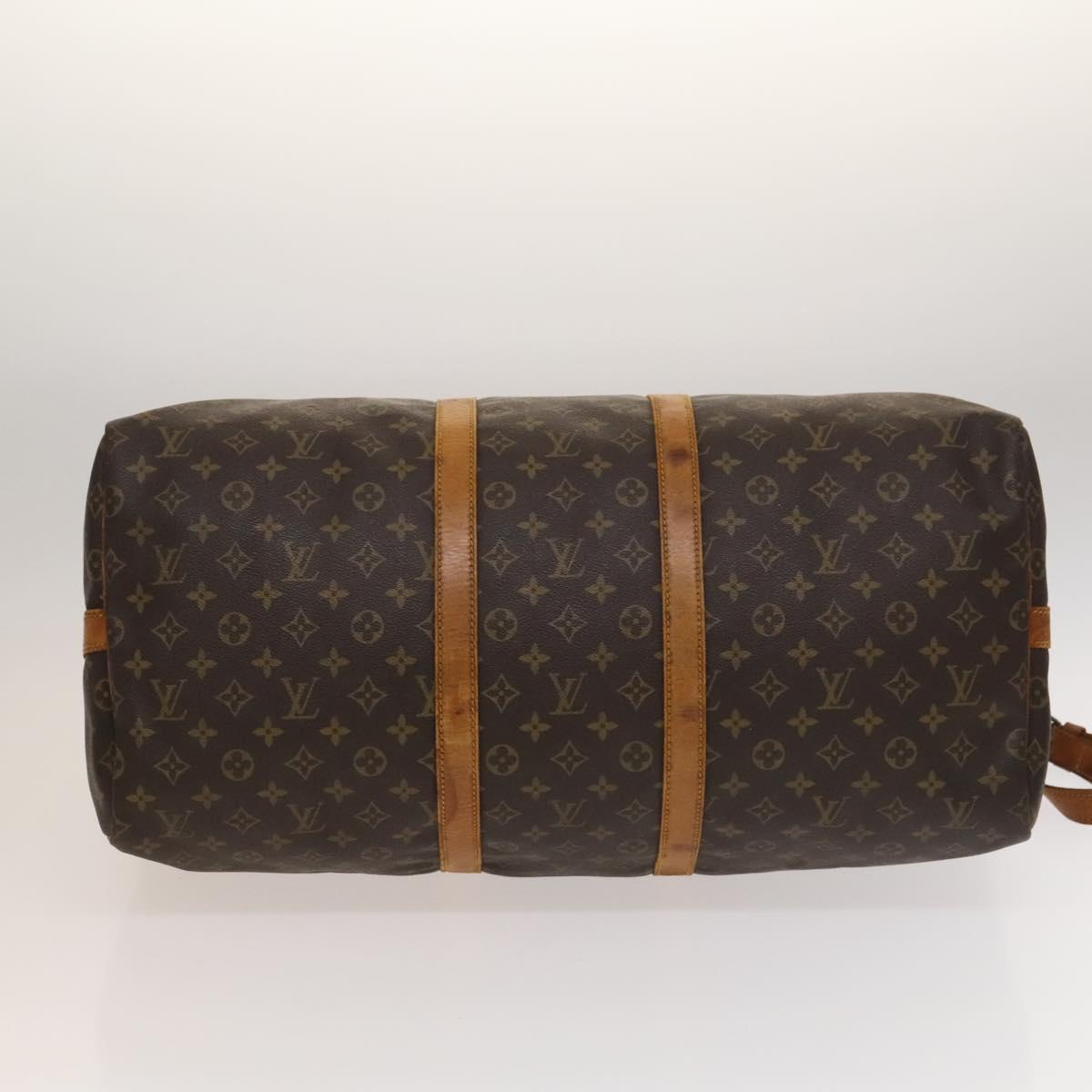 LOUIS VUITTON Monogram Keepall Bandouliere 55 Boston Bag M41414 LV Auth 135536