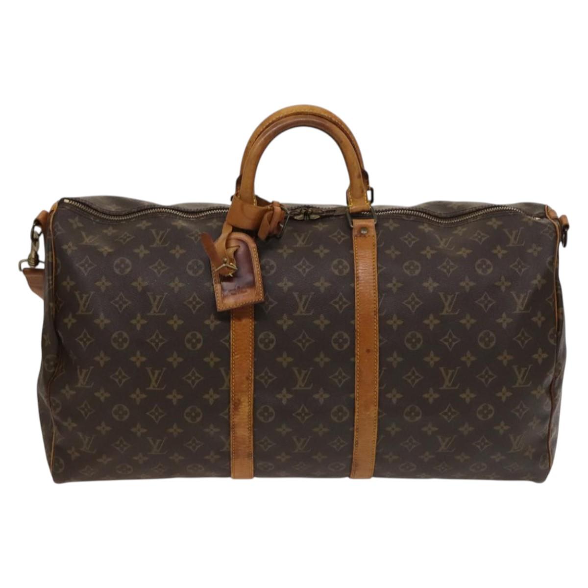 LOUIS VUITTON Monogram Keepall Bandouliere 55 Boston Bag M41414 LV Auth 135536