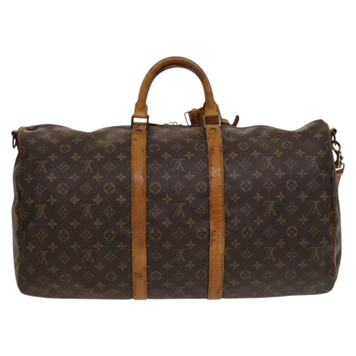 LOUIS VUITTON Monogram Keepall Bandouliere 55 Boston Bag M41414 LV Auth 135536