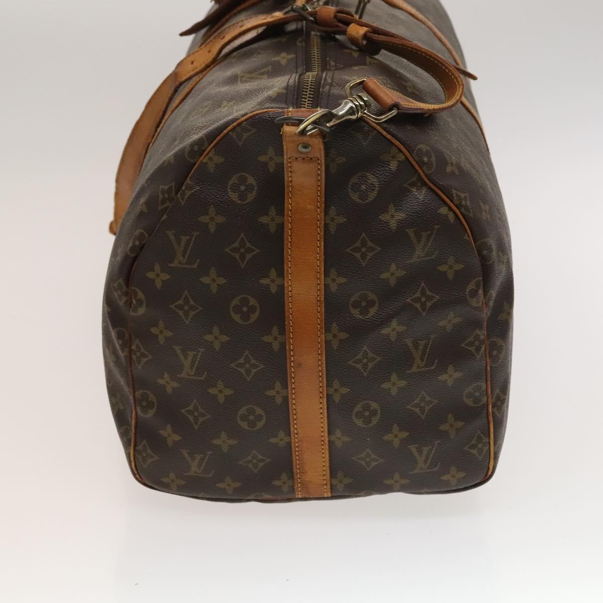 LOUIS VUITTON Monogram Keepall Bandouliere 55 Boston Bag M41414 LV Auth 135536