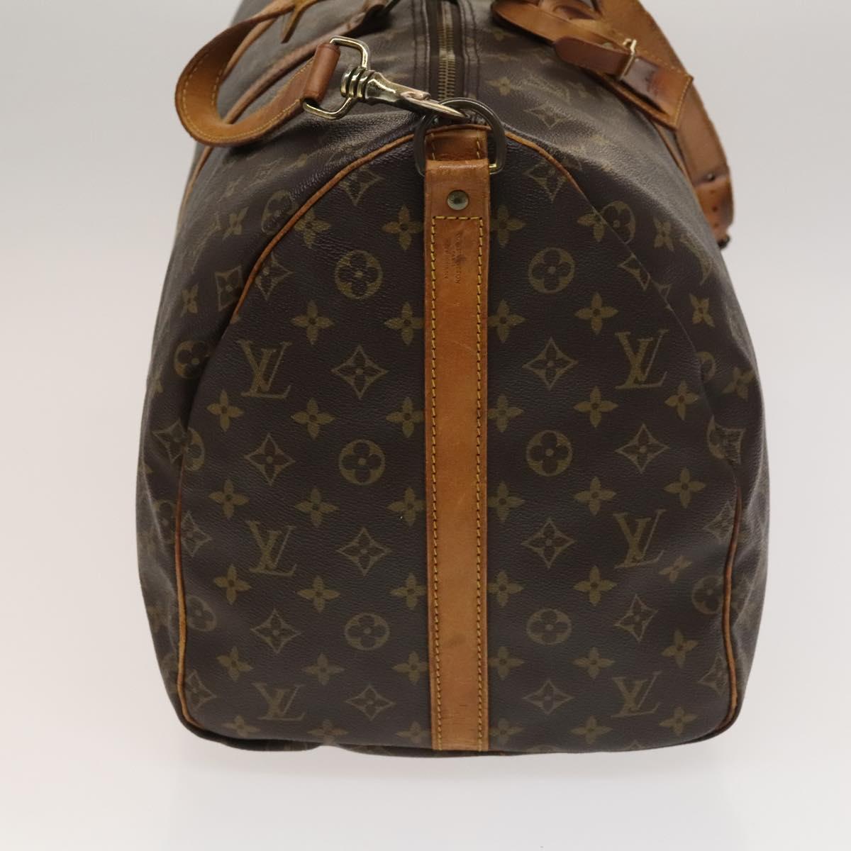 LOUIS VUITTON Monogram Keepall Bandouliere 55 Boston Bag M41414 LV Auth 135536