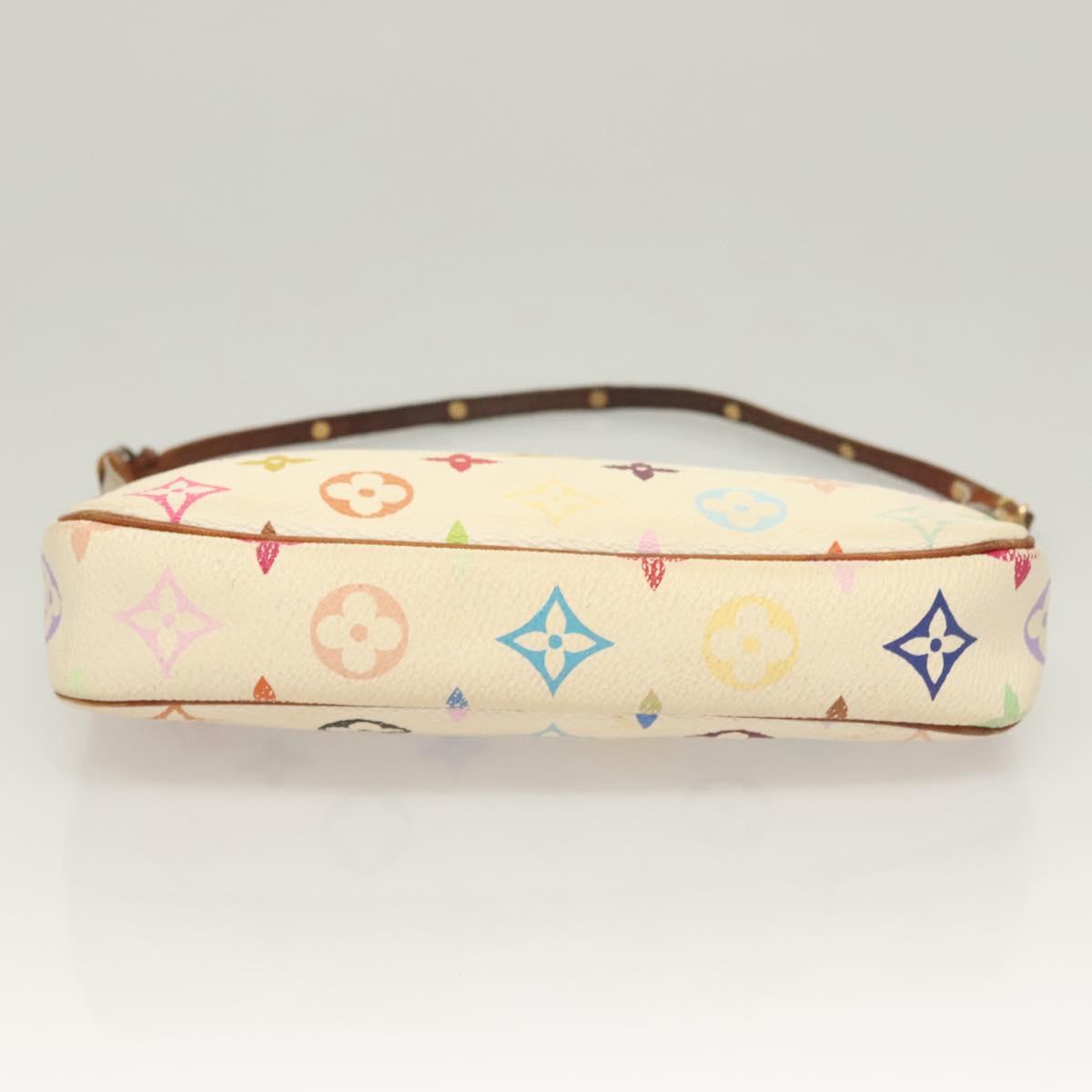 LOUIS VUITTON Monogram Multicolor Pochette Pouch White M92649 LV Auth 135545