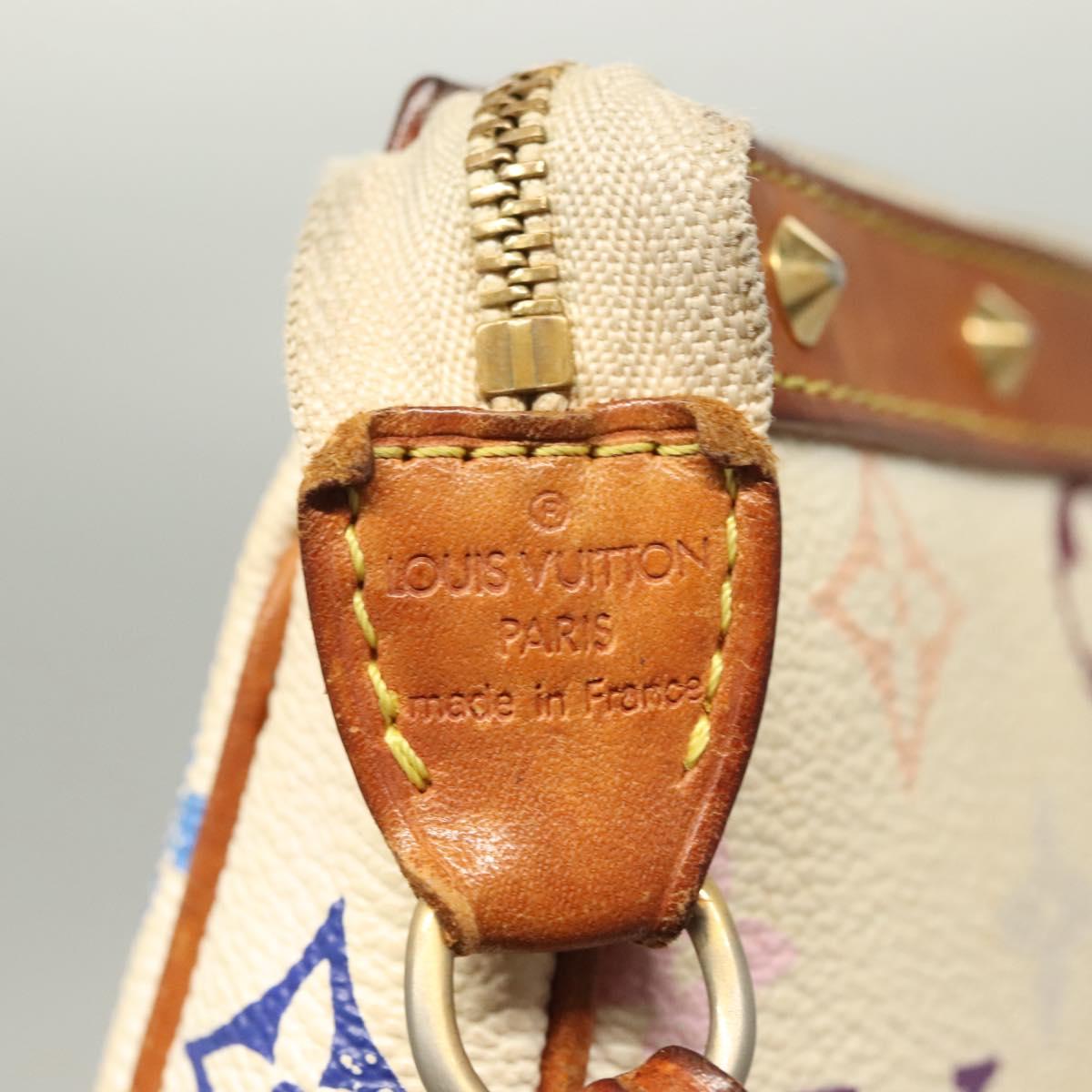 LOUIS VUITTON Monogram Multicolor Pochette Pouch White M92649 LV Auth 135545
