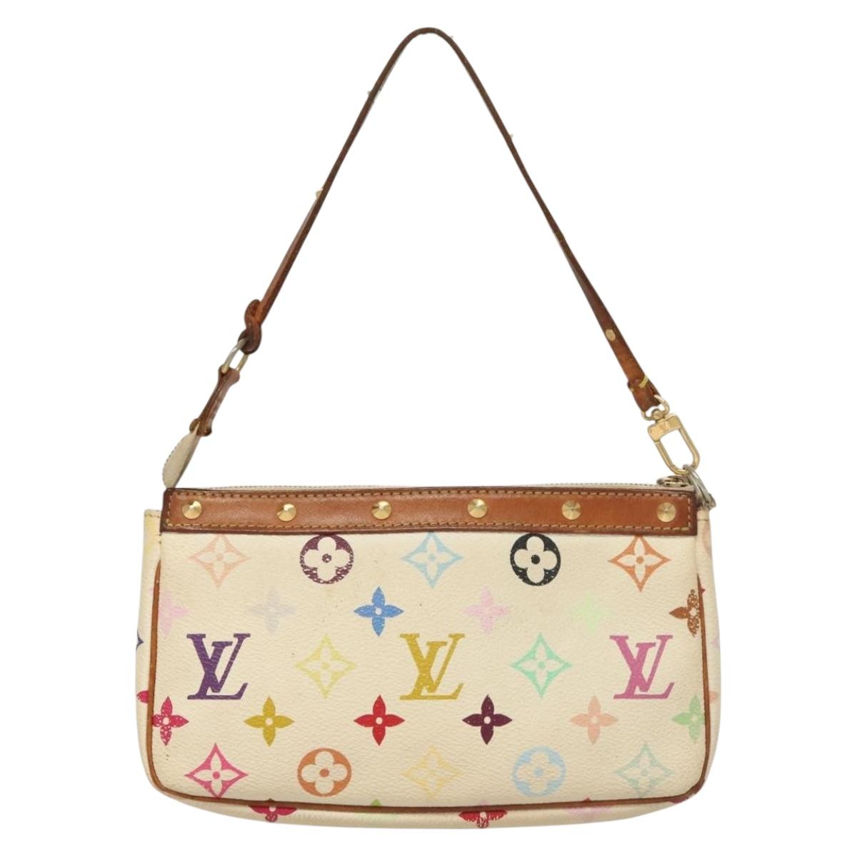 LOUIS VUITTON Monogram Multicolor Pochette Pouch White M92649 LV Auth 135545