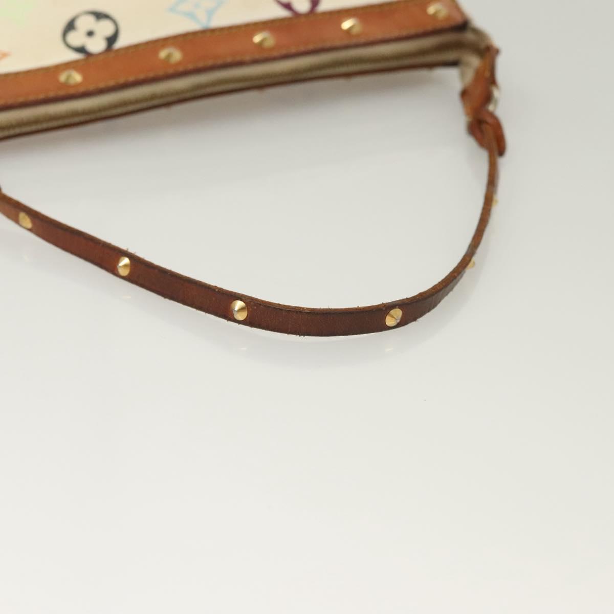 LOUIS VUITTON Monogram Multicolor Pochette Pouch White M92649 LV Auth 135545