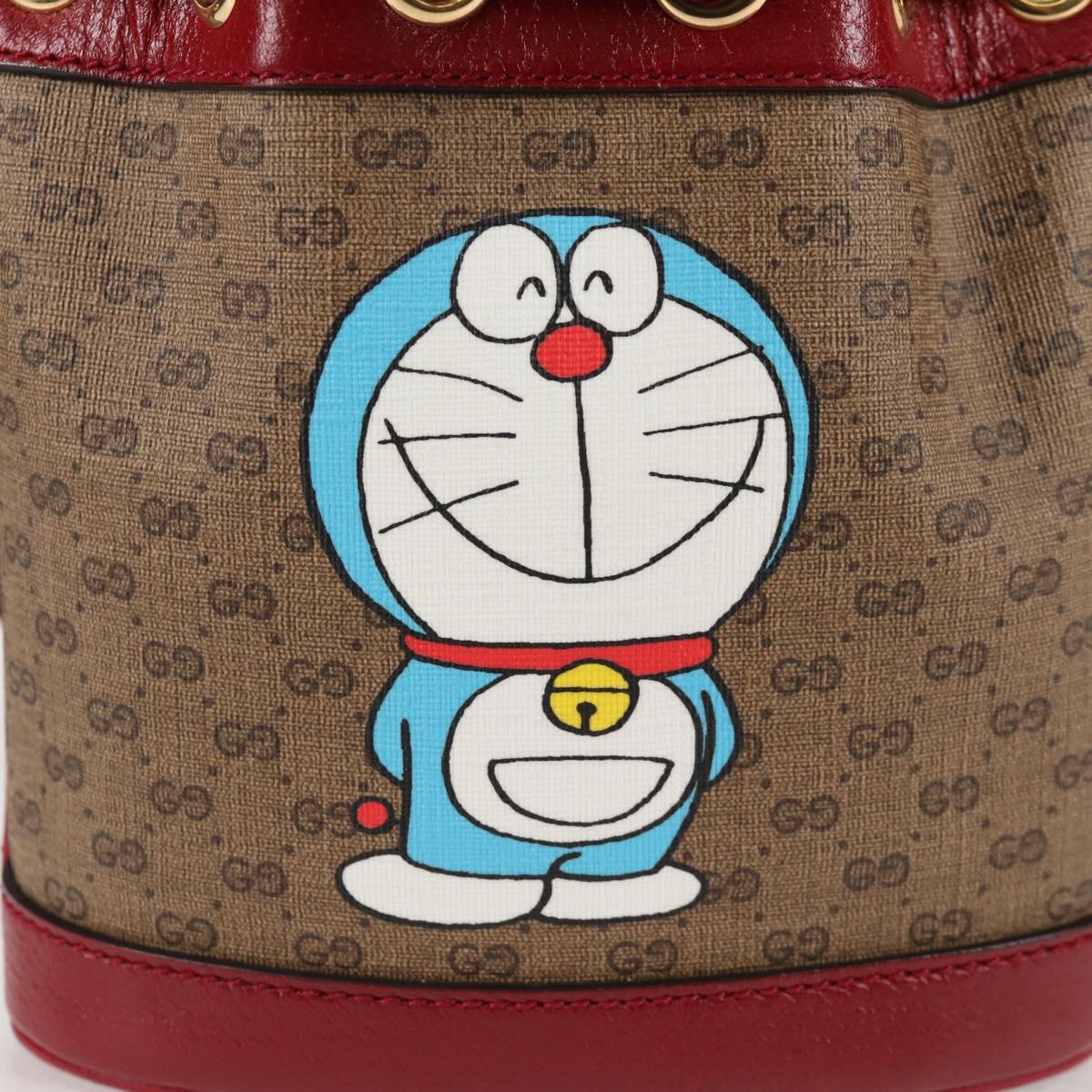 GUCCI Micro GG Supreme Doraemon Collaboration Bag PVC Beige 647801 Auth 135552A