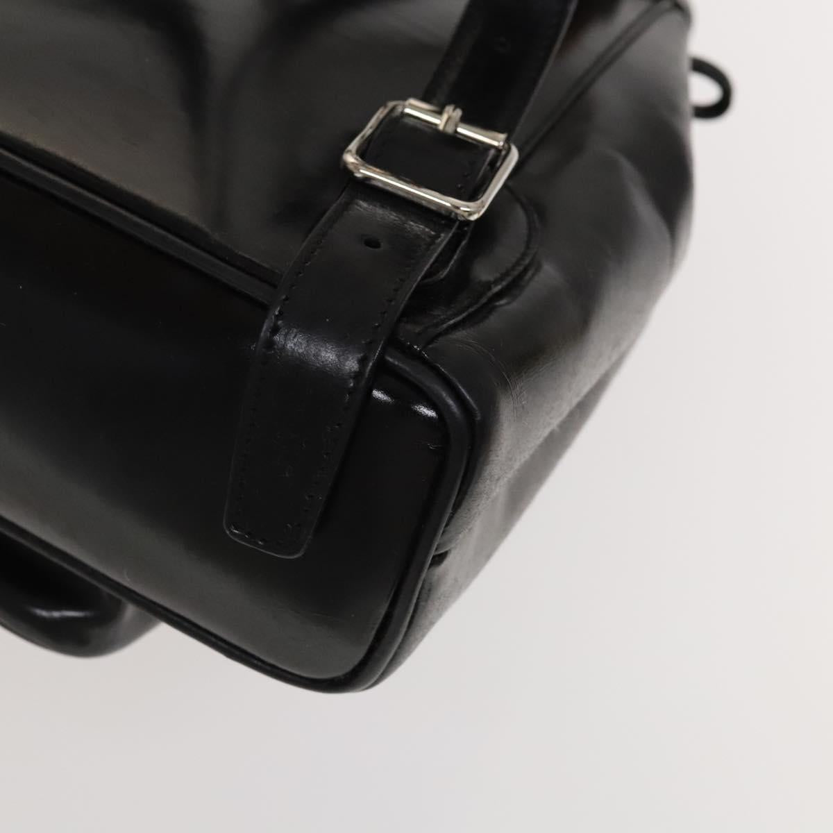 GUCCI Bamboo Backpack Enamel Black Silver 003 2034 0030 Auth 135553