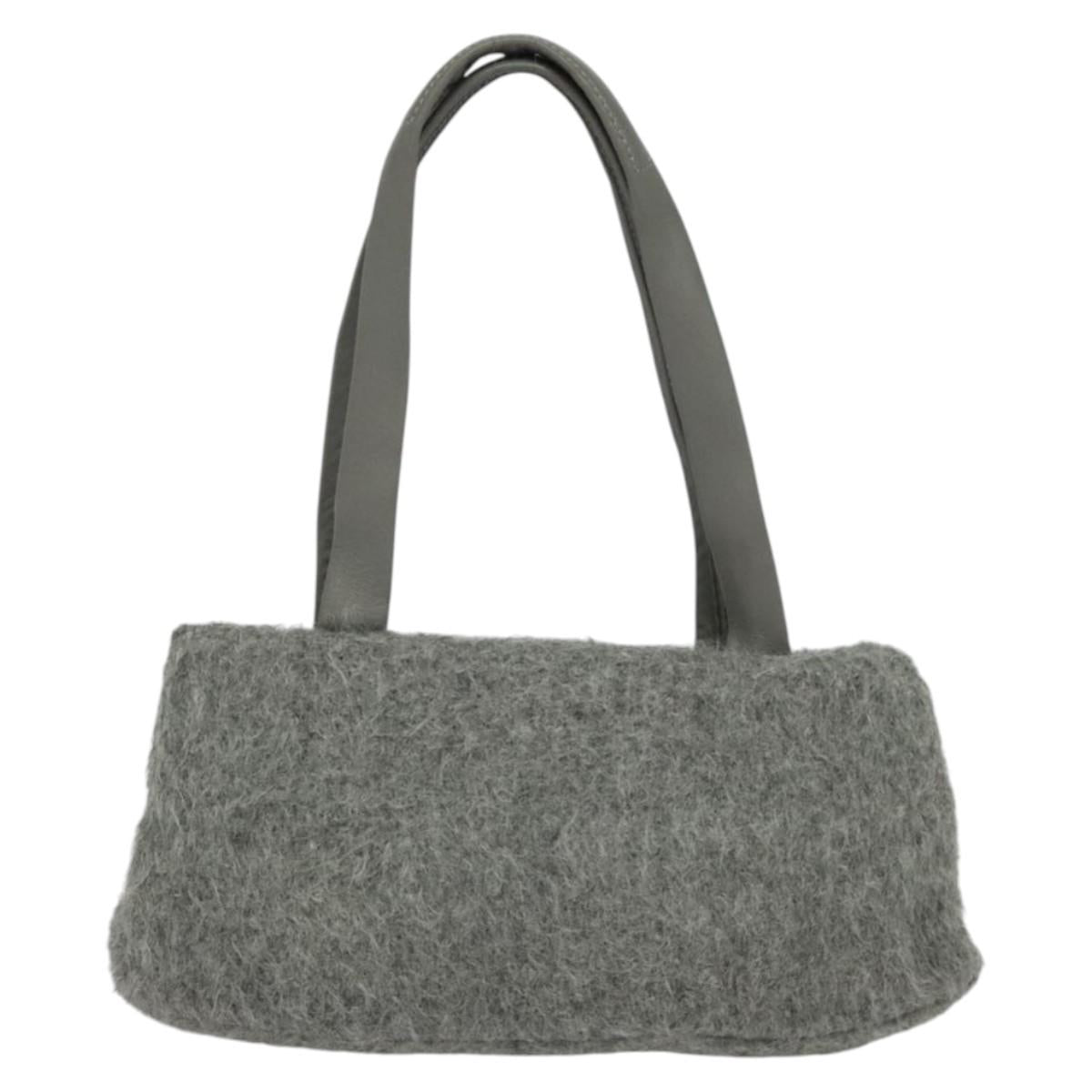 BOTTEGA VENETA Hand Bag Leather Gray Auth 135568