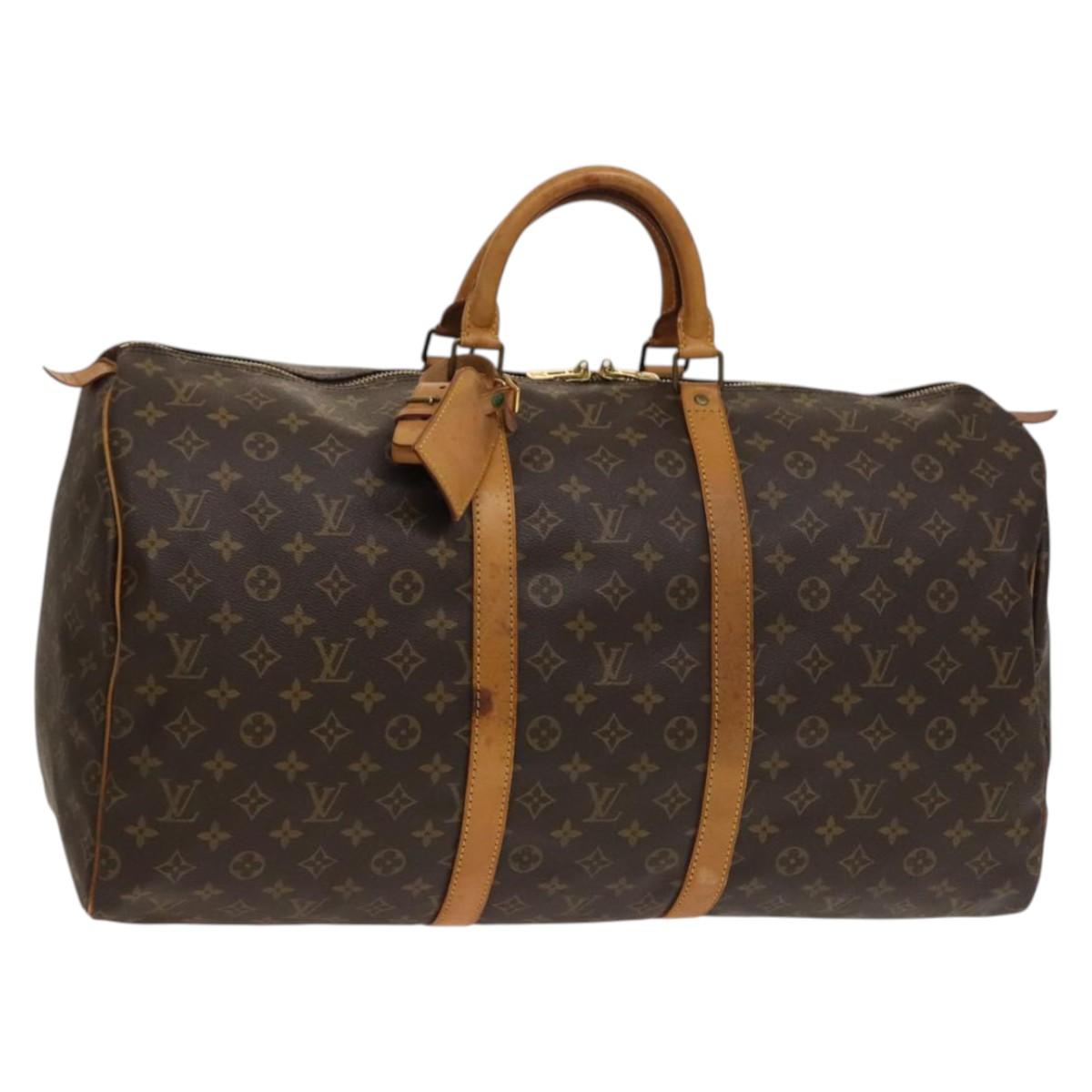 LOUIS VUITTON Monogram Keepall 55 Boston Bag M41424 LV Auth 135575