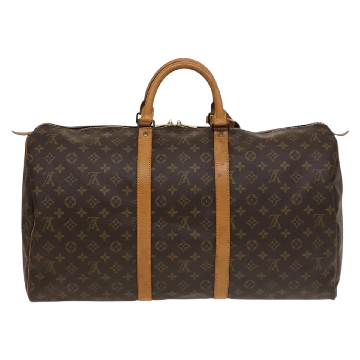 LOUIS VUITTON Monogram Keepall 55 Boston Bag M41424 LV Auth 135575
